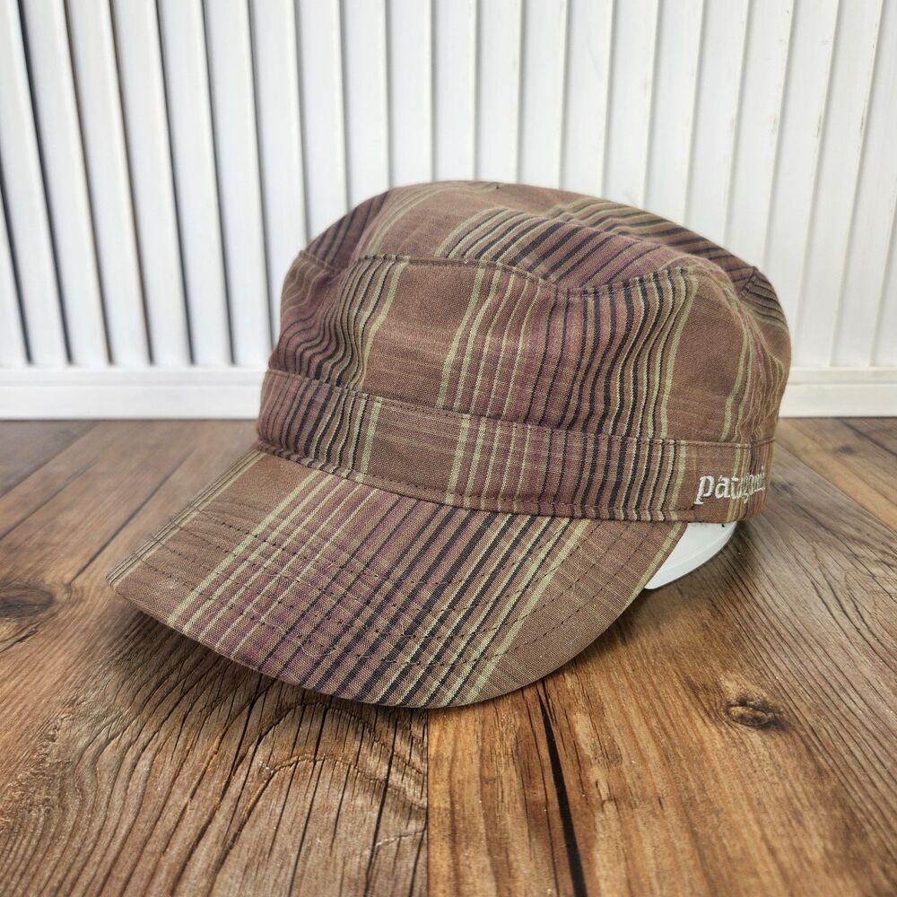 Patagonia Cadet Work Cap Brown Green Plaid Size M Outdoor Utility Streetwear Hat